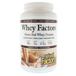 Natural Factors Whey Grass Fed Whey Protein Powder, Double Chocolate, 2 Lbs