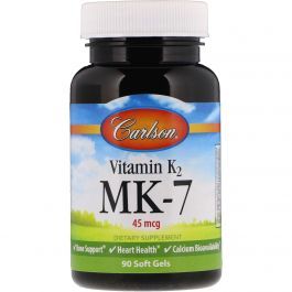 Carlson Labs Vitamin K2 MK-7, 45 Mcg, 90 Soft Gels