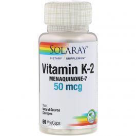 Solaray Vitamin K-2 Menaquinone-7, 50 Mcg, 60 VegCaps