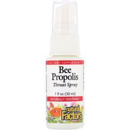 Natural Factors Bee Propolis Throat Spray, Naturally Soothing, 1 Ounce