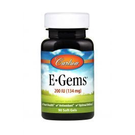 Carlson Labs Витамин Е, E-Gems Natural Vitamin E, 200 МЕ, 90 Гелевых Капсул