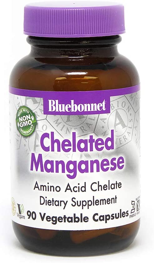 Bluebonnet Albion Chelated Manganese 10 Mg, 90 Vegetarian Capsules