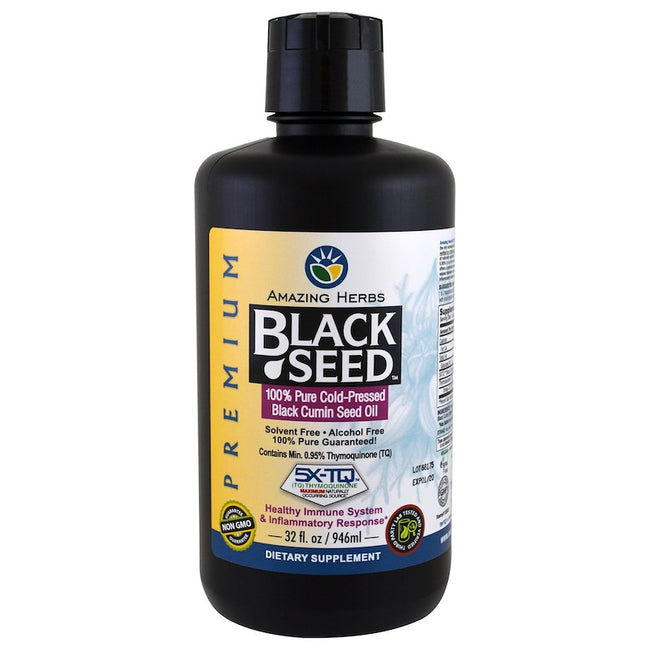 Amazing Herbs Oil Black Seed Premium, 32 Oz