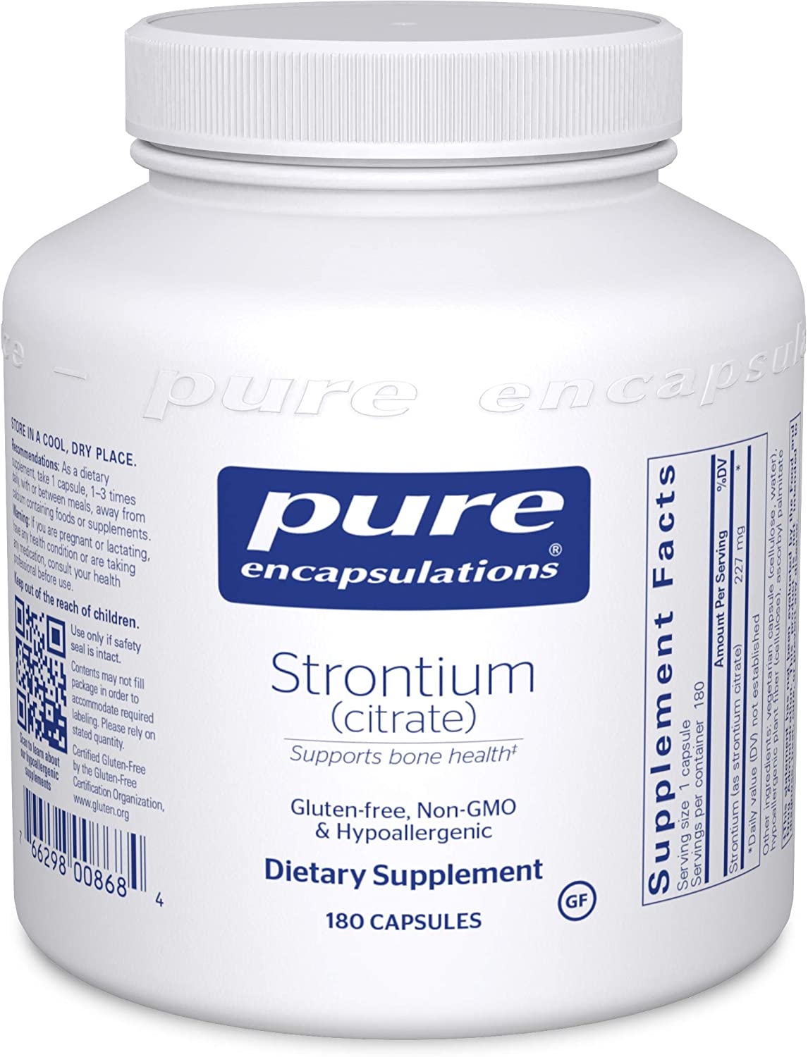 Pure Encapsulations Strontium Citrate 227 Mg, 180 Capsules