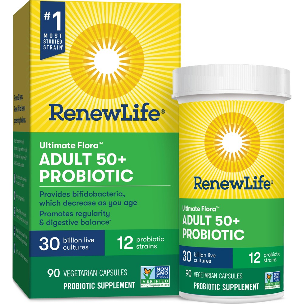 ReNew Life Re Ultimate Flora Adult 50+ Probiotic, 30 Billion CFU, 90 Capsules