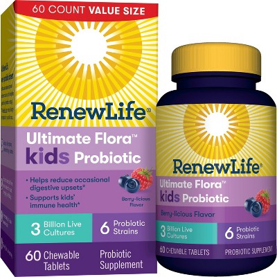Renew Life Ultimate Flora Kids Probiotic 3 Billion Re 60 Tabs