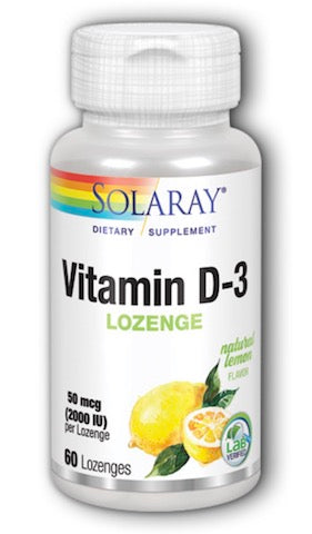 Solaray D-3 Cholecalciferol Lemon 2000iu, 60 Lozenges