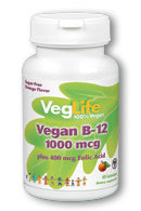 VegLife Vegan B12 1000 Mcg Plus Folic Acid Lozenge