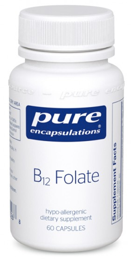 Pure Encapsulations B12 Folate - Energy Supplement To Support Well Being, Nerves, And Cognitive Health - 60 Capsules