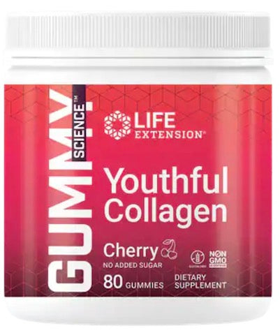 Life Extension Gummy Science Youthful Collagen Cherry Vanilla