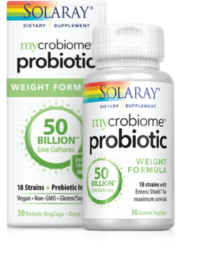 Solaray Mycrobiome Probiotic Weight Formula, 50 Billion, 30 Enteric VegCaps