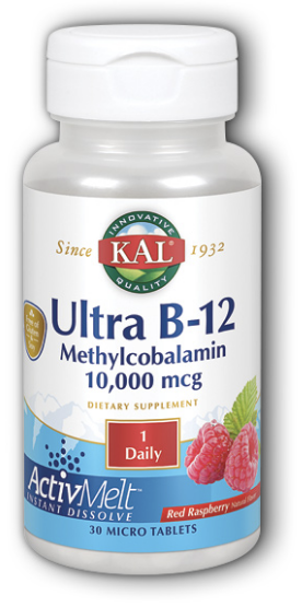 Ultra B12 Methycobalamin 10, 000 Mcg ActivMelt Raspberry