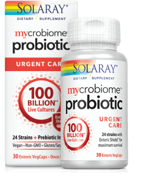 Solaray Mycrobiome Probiotic Urgent Care 100 Billion 24 Strains