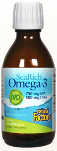 Natural Factors SeaRich Omega-3 750mg EPA / 500mg DHA Coconut Lime Liquid - 200 Ml