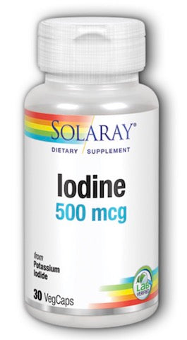 Solaray Iodine From Potassium Iodide, 500 Mcg, 30 VegCaps