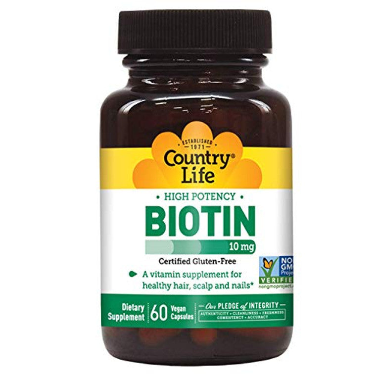 Country Life High Potency Biotin, 10 Mg - 60 Vegetarian Capsules