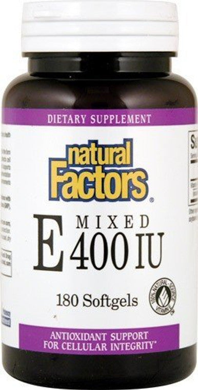 Natural Factors Mixed Tocopherol Vitamin E 400 IU 180 Softgels