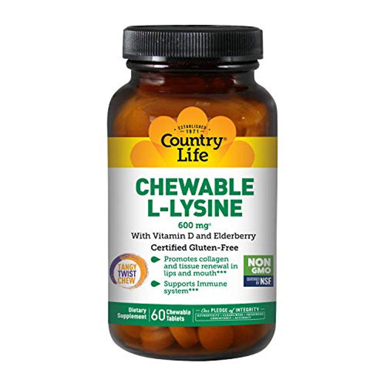 Country Life Chewable L-Lysine 60 Tabs