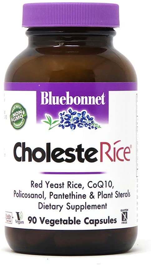 Bluebonnet Nutrition CholesteRice Vegetable Capsules, Red Yeast R