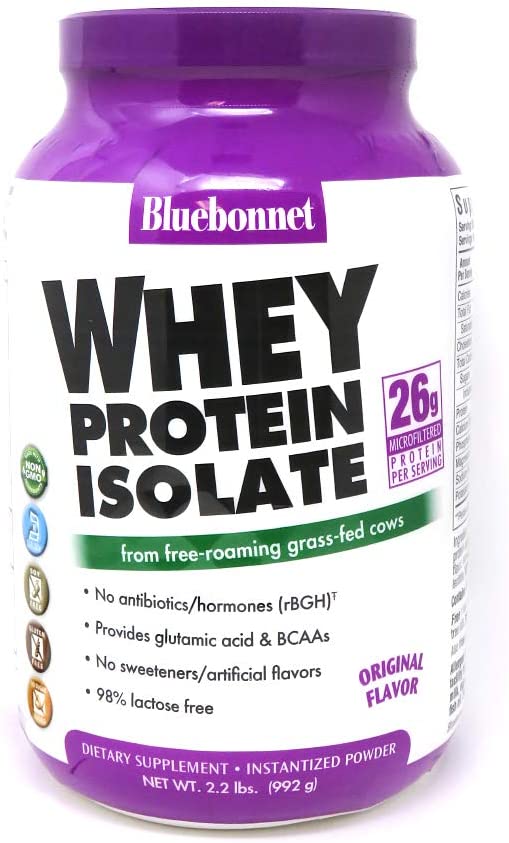 Bluebonnet Nutrition, Whey Protein Isolate, Natural Original Flavor, 2.2 Lbs (992 G)