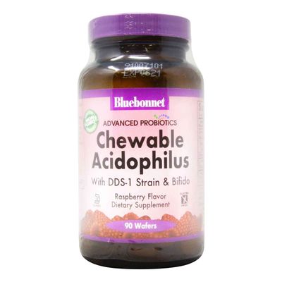 Bluebonnet Nutrition Advanced Probiotics Chewable Acidophilus Raspberry - 90 Wafers
