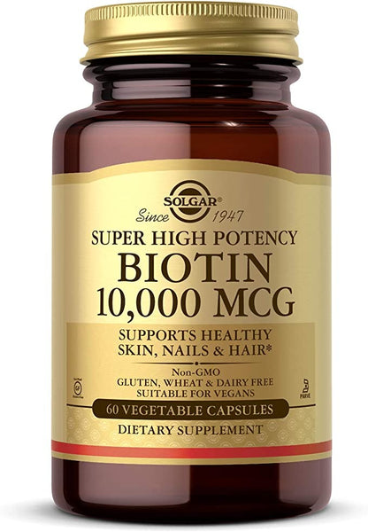 Solgar Biotin 10, 000 Mcg, 60 Vegetable Capsules