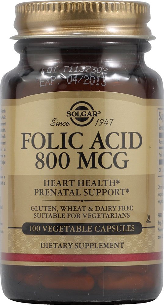Solgar Folic Acid Dietary Supplement, 100 Capsules