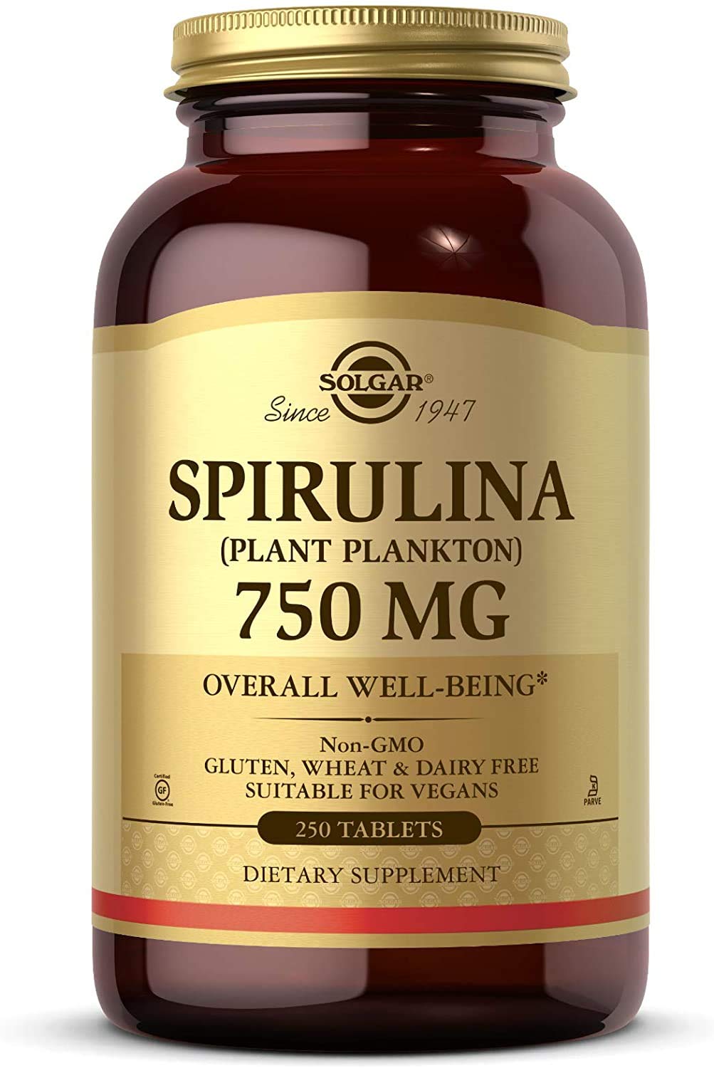 Solgar Spirulina, 750 Mg, 250 Tablets