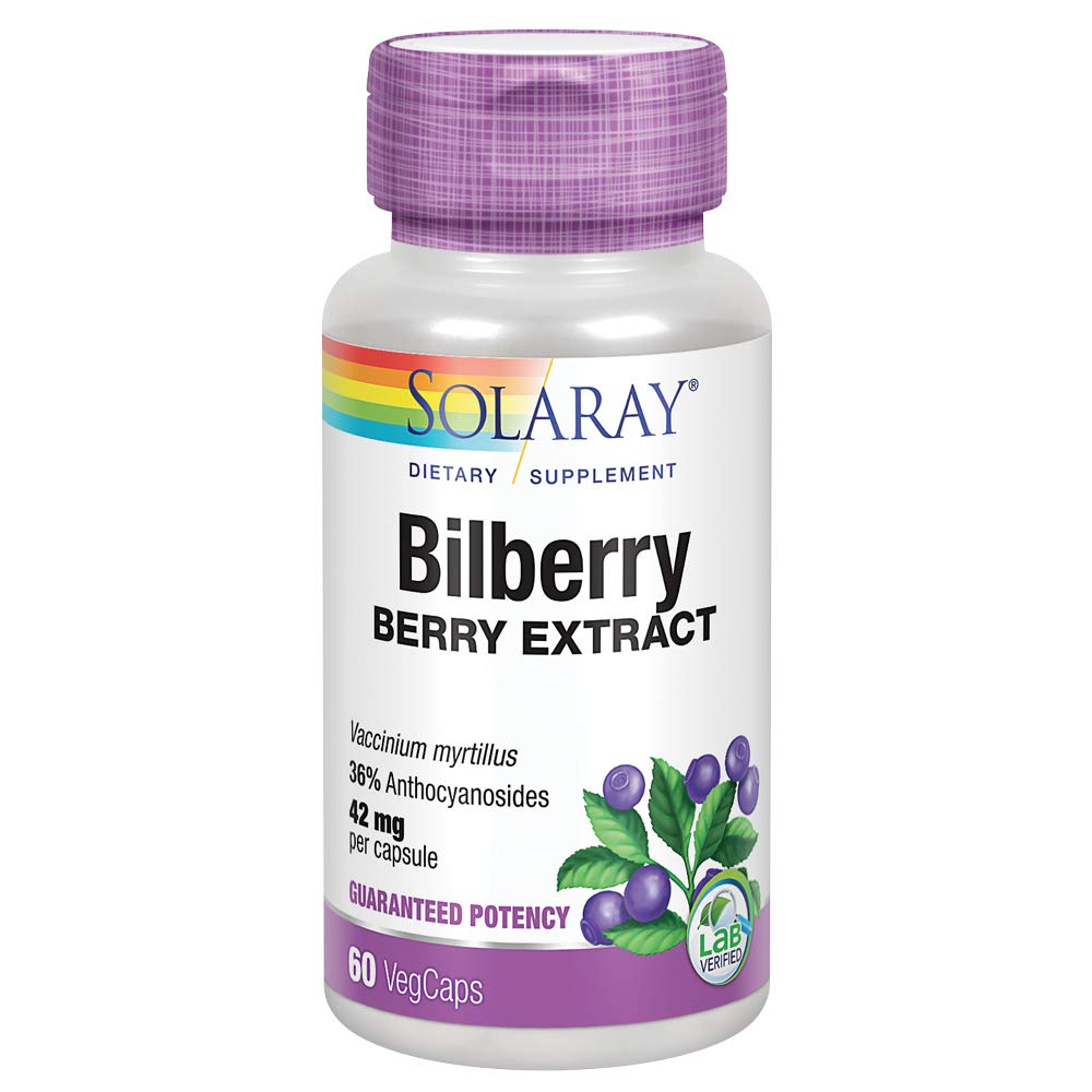 Solaray Bilberry Berry Extract -- 42 Mg - 60 VegCaps