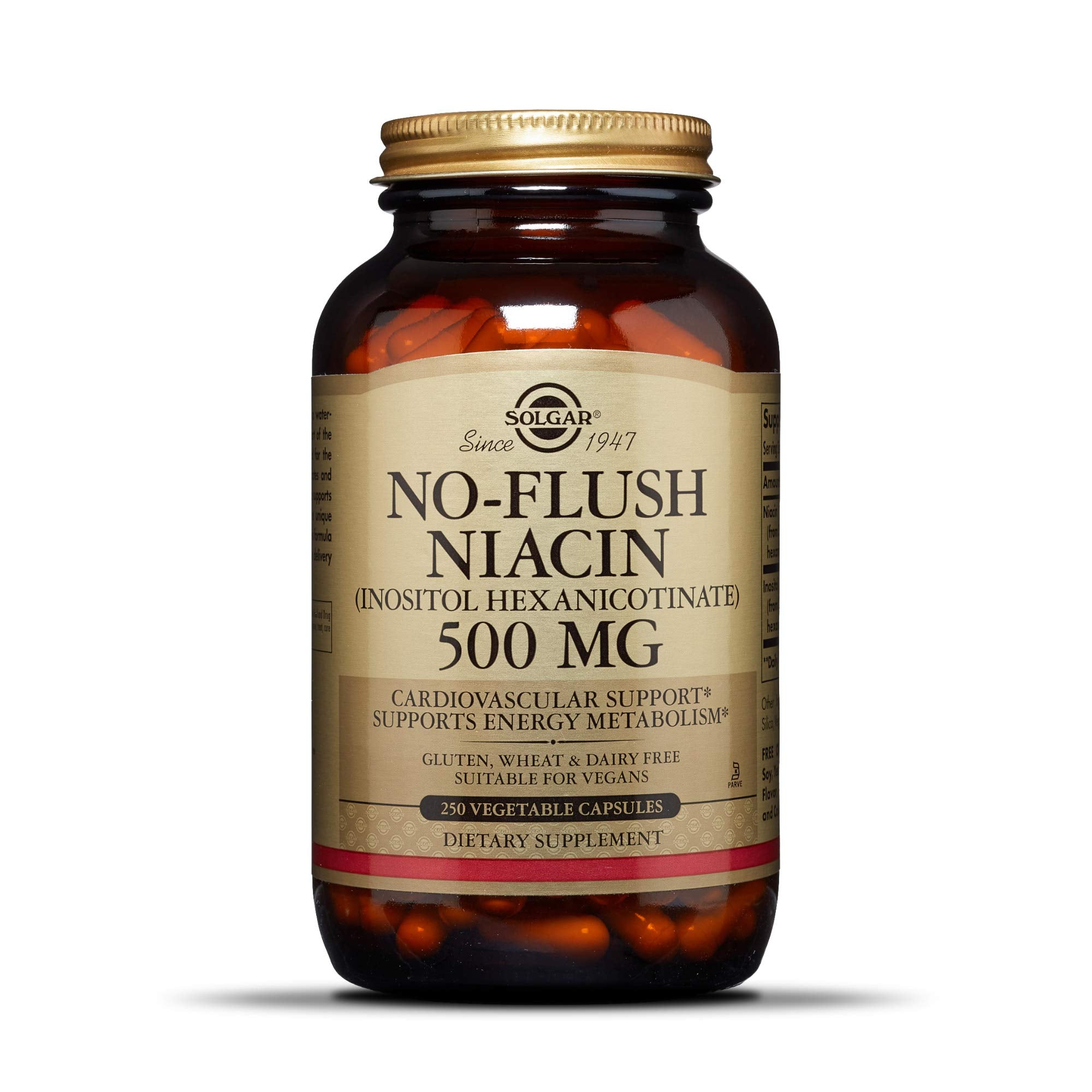 Solgar No-Flush Niacin 500 Mg, 250 Vegetable Capsules