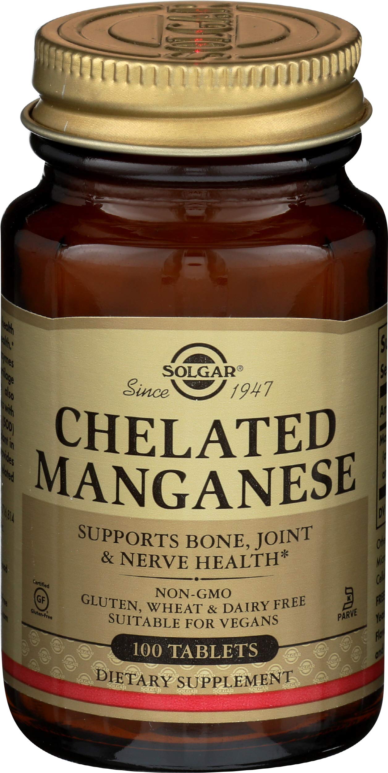 Solgar Chelated Manganese - 100 Tablets