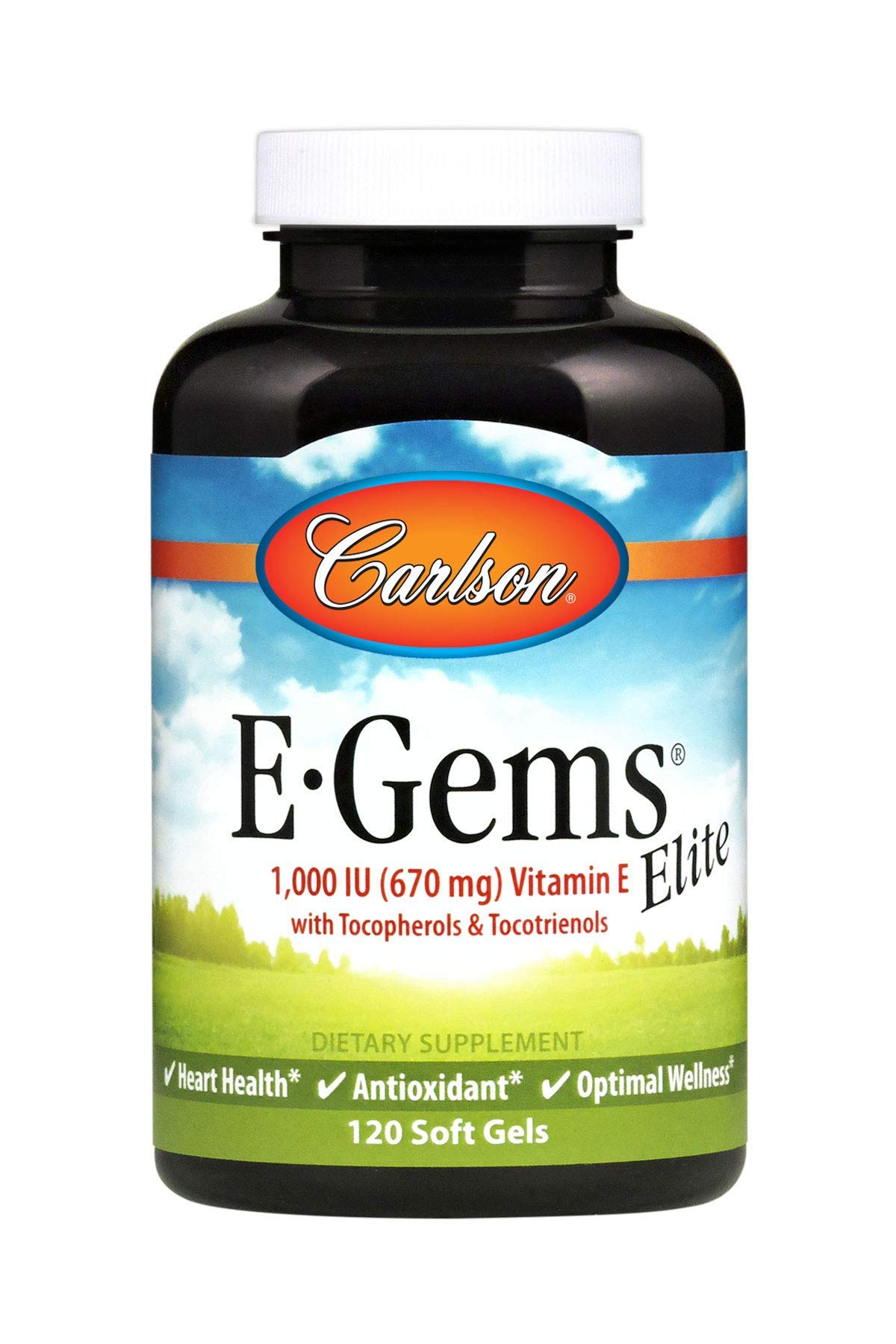 Carlson Labs E - Gems Elite, Natural Vitamin E, 1000 IU, 120 Soft Gels, From Laboratories
