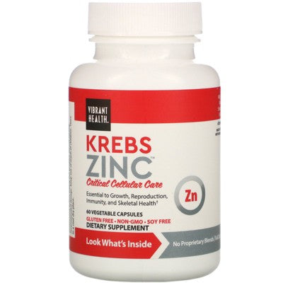 Vibrant Health Krebs Zinc, 60 Vegetable Capsules