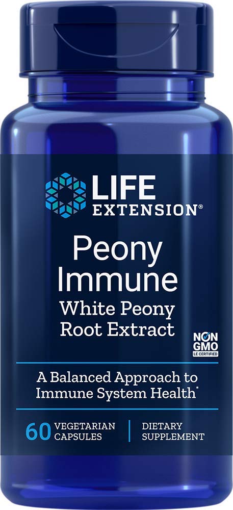 Life Extension Peony Immune 600 Mg 60 Vegetarian Capsules