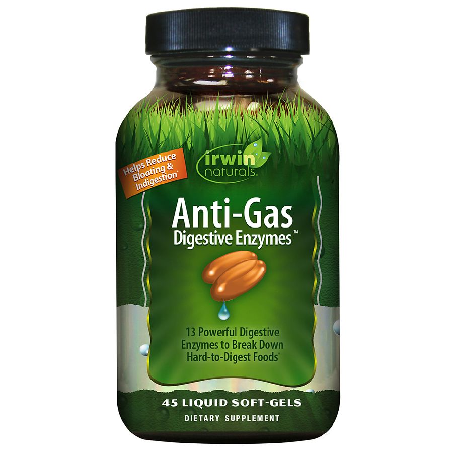 Irwin Naturals Anti-Gas Digestive Enzymes, 45 Liquid Soft-Gels