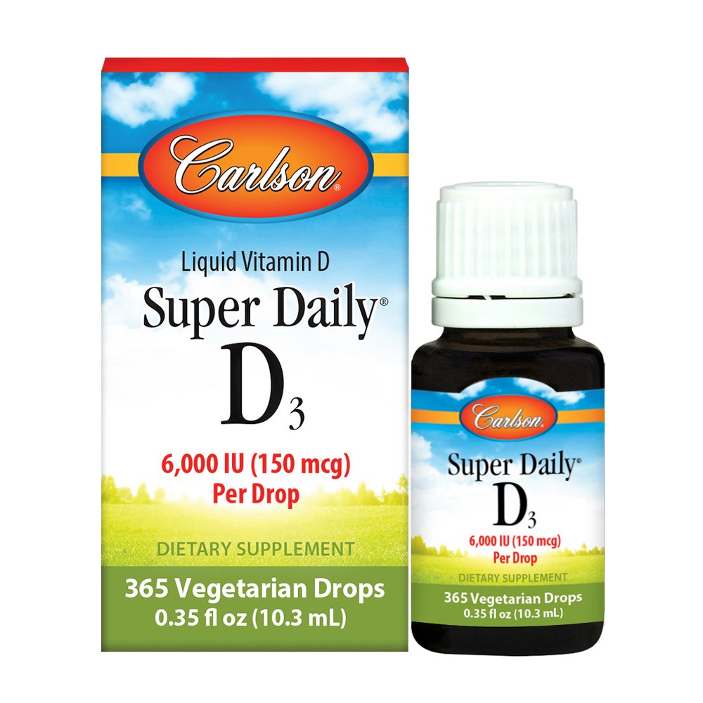 Carlson Labs Super Daily D3, 6000 IU (150 Mcg) Per Drop, Vitamin D Drops, Vegetarian, Unflavored