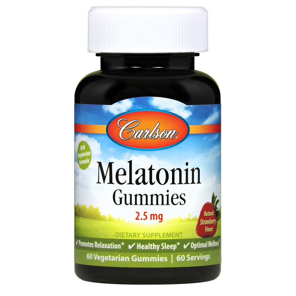 Carlson Labs Melatonin Gummies, 2.5 Mg, Healthy Sleep, Promotes Relaxation, Vegetarian, Strawberry