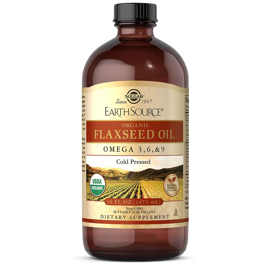 Solgar Earth Source Organic Flaxseed Oil, 16 Ounce