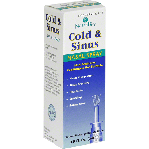 NatraBio Cold & Sinus Nasal Spray, .8 Fl Oz