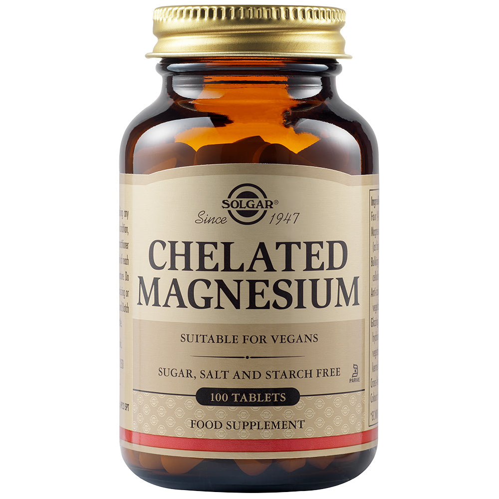 Solgar Chelated Magnesium Dietary Supplement, 100 Tablets