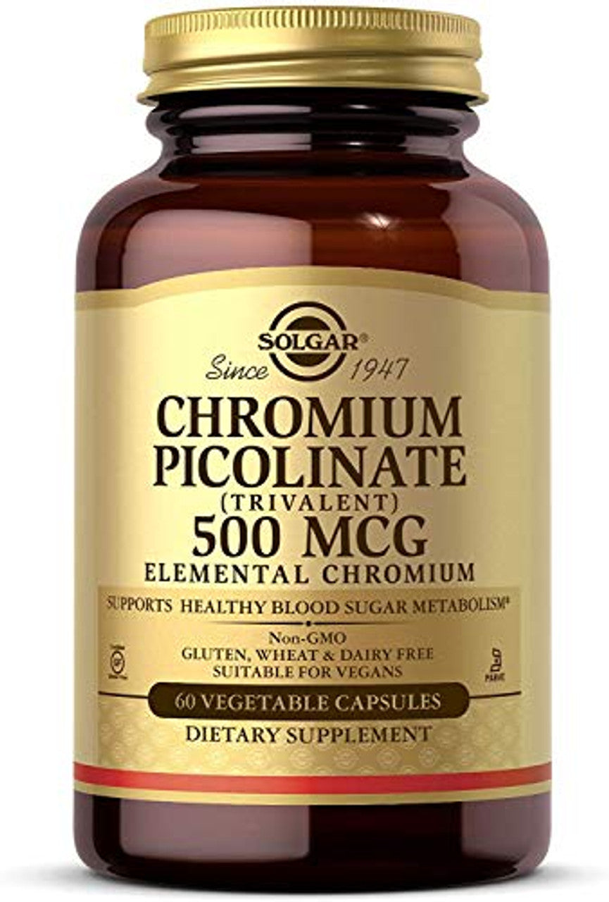 Solgar Chromium Picolinate 500 Mcg 60 Vegetable Capsules