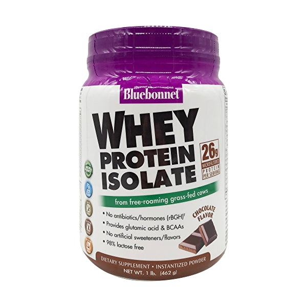 Bluebonnet Whey Protein Isolate, Instantized Powder, Chocolate Flavor