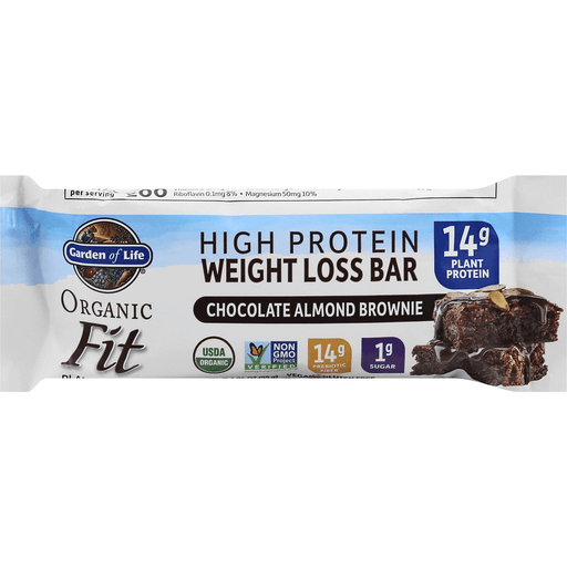 Garden Of Life Organic Fit Weight Loss Bar, High Protein, Chocolate Almond Brownie