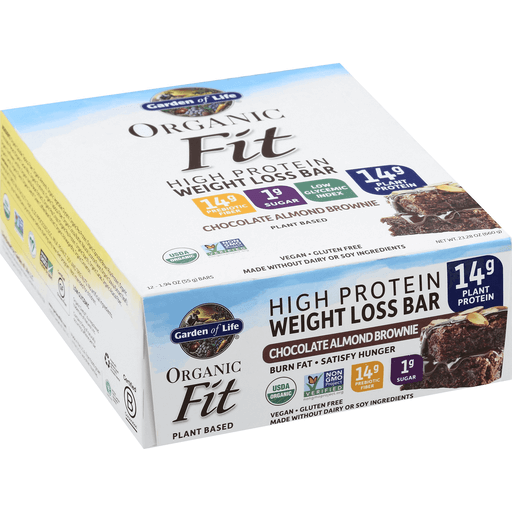 Garden Of Life Organic Fit Weight Loss Bars, High Protein, Chocolate Almond Brownie