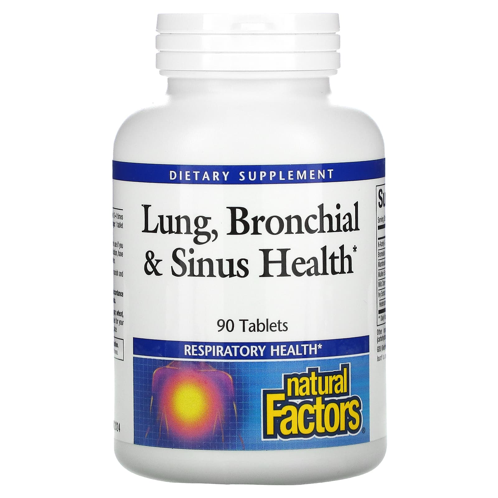Natural Factors Lung, Bronchial & Sinus Health, 90 Tablets