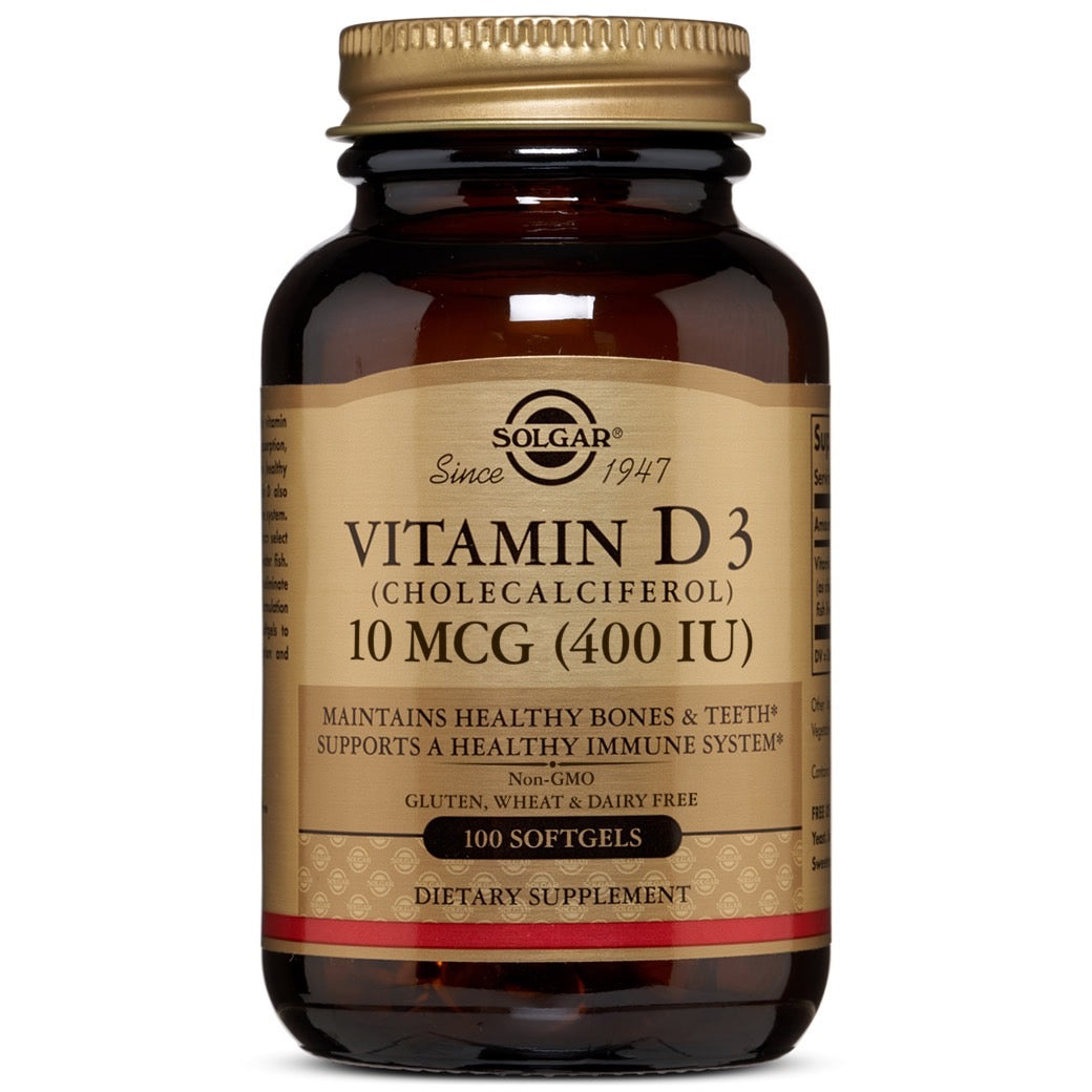 Solgar Vitamin D3 (400IU) 100 Soft Gels