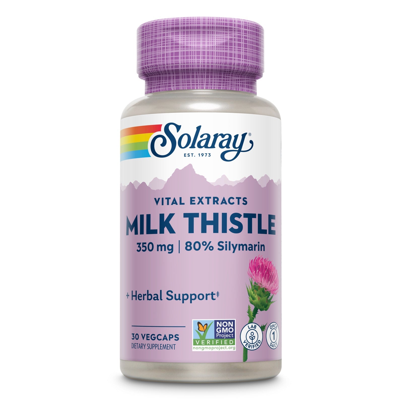 Solaray Herbal Supplements One Daily Milk Thistle 350 Mg Capsule 30ct