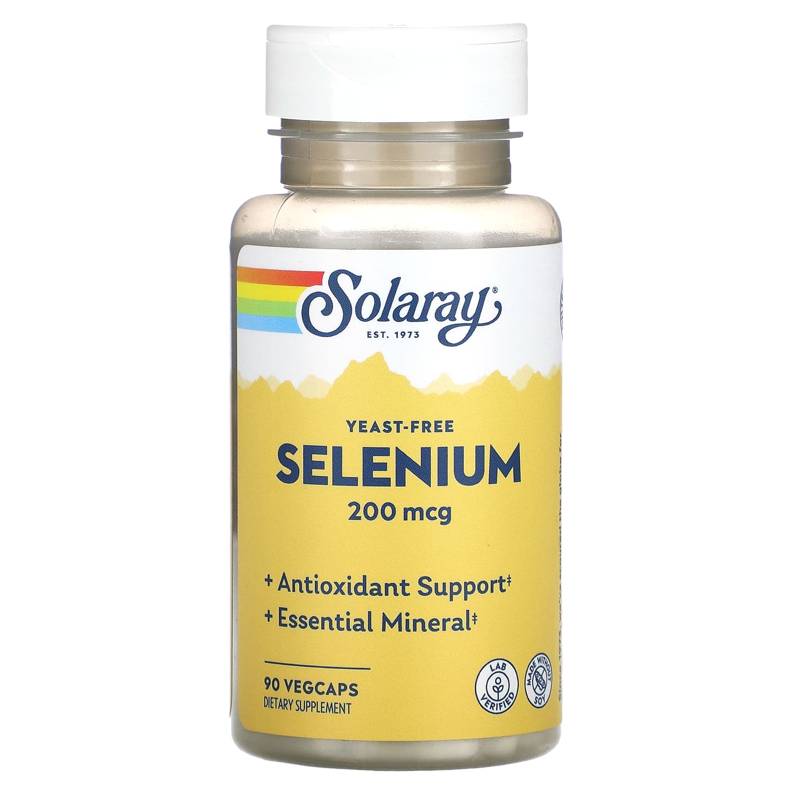 Solaray Yeast Free Selenium 200 Mcg 90 Capsules
