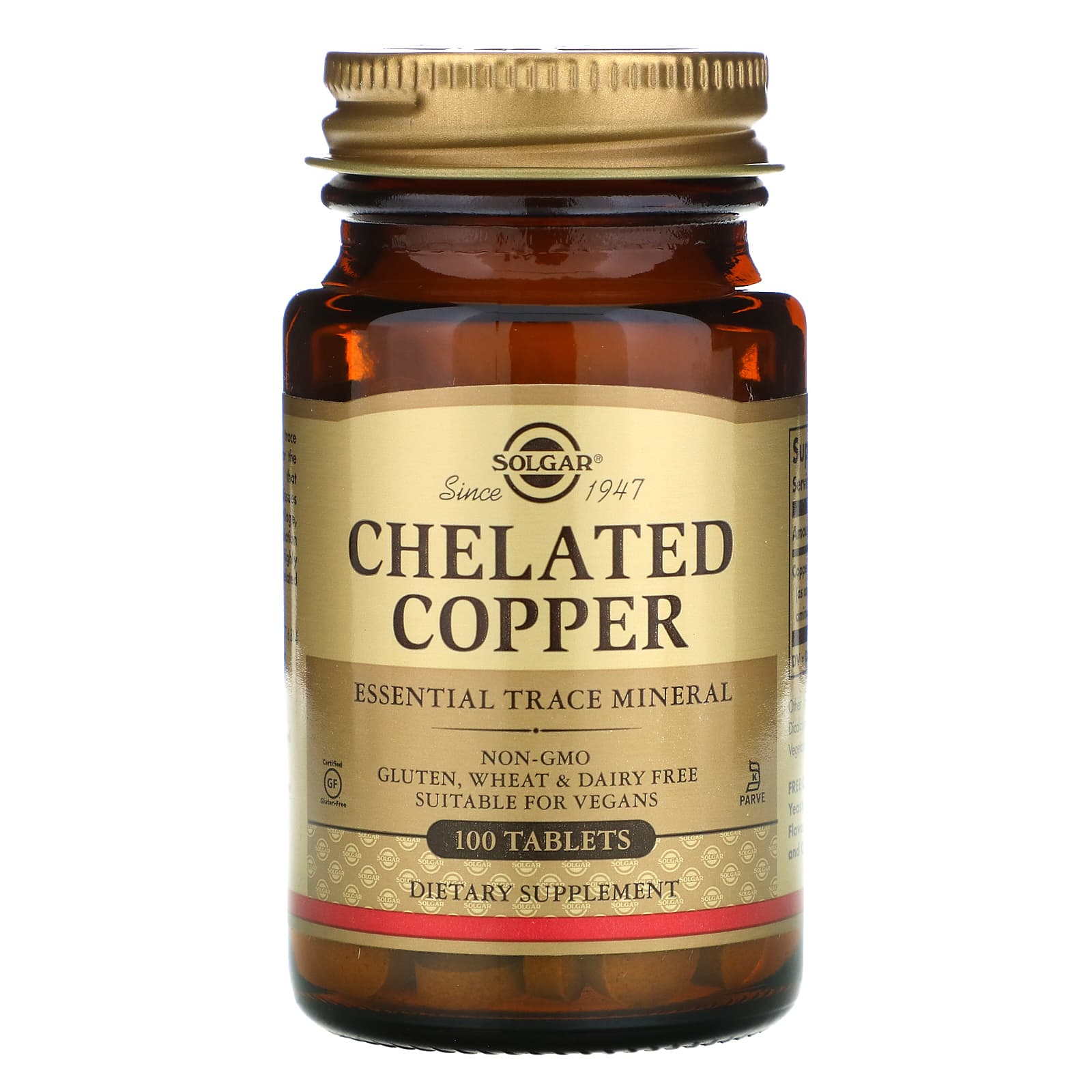 Solgar Chelated Copper, 100 Tablets
