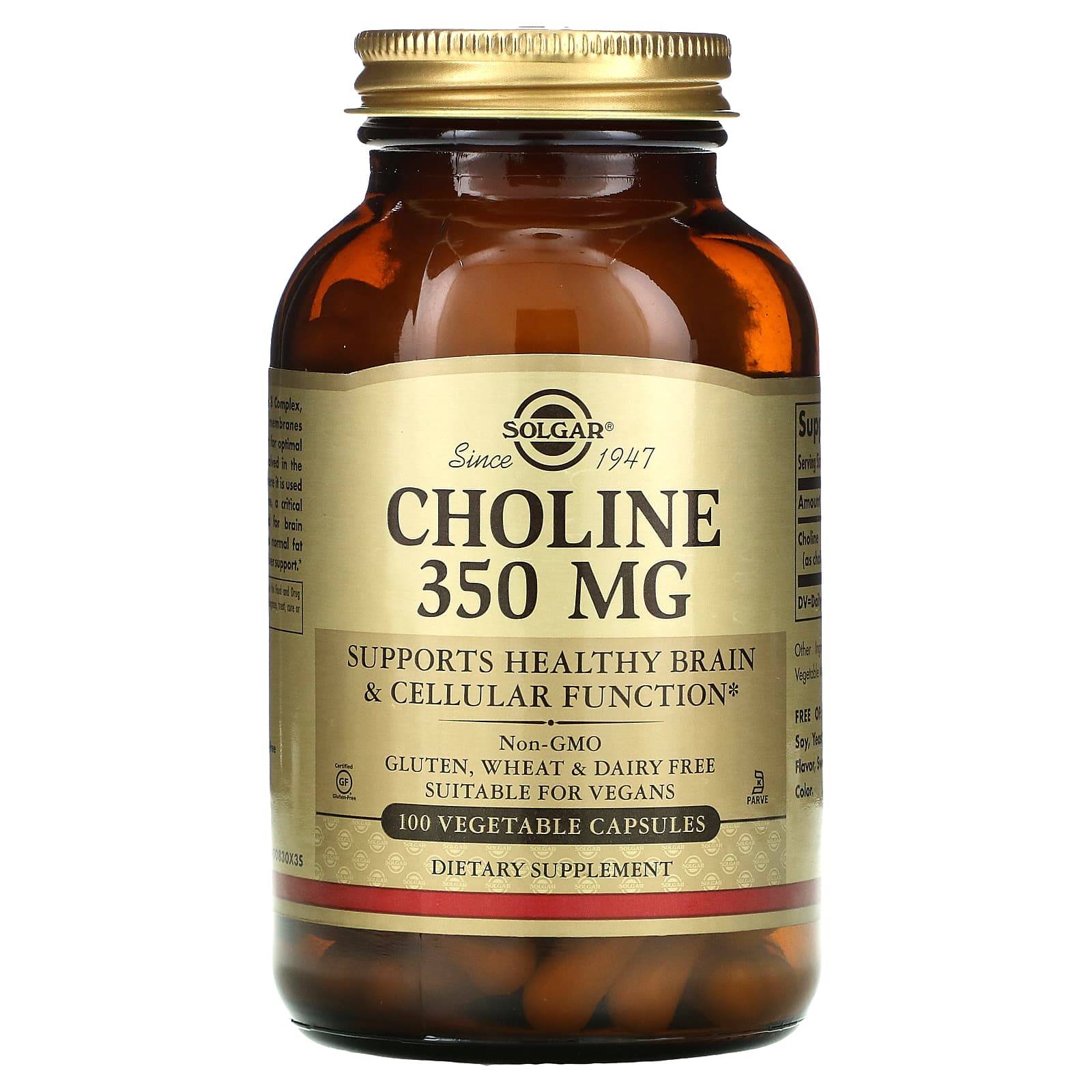 Solgar Choline, 350 Mg, 100 Vegetable Capsule